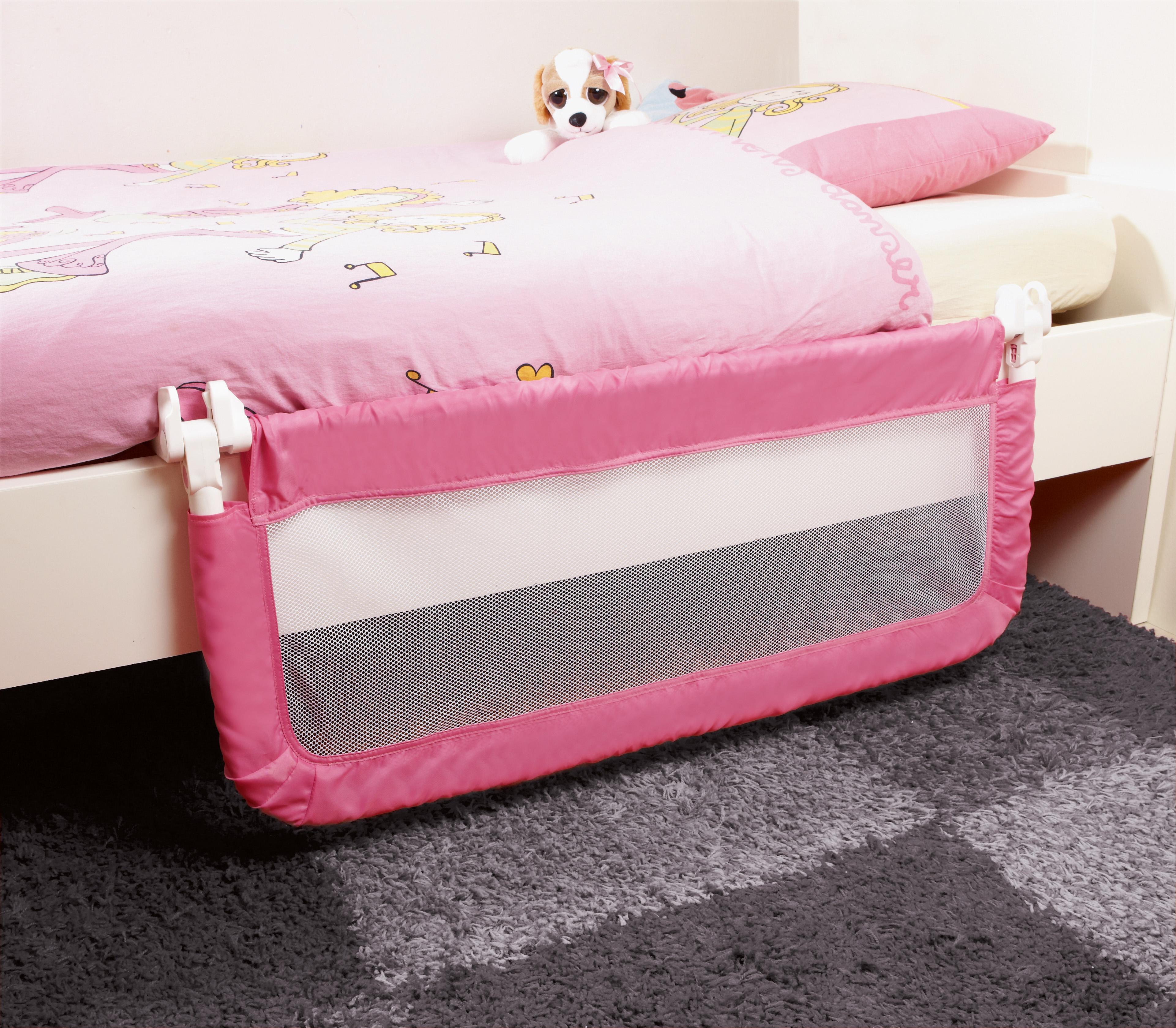Универсальный ограничитель для кровати Single Fold Bedrail, розовый. Фото №4