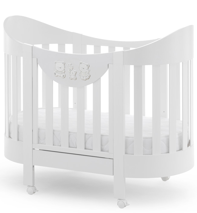 Детская кровать Happy Family Oval, белый (в комплекте матрас и белье 4 предмета). Фото №2