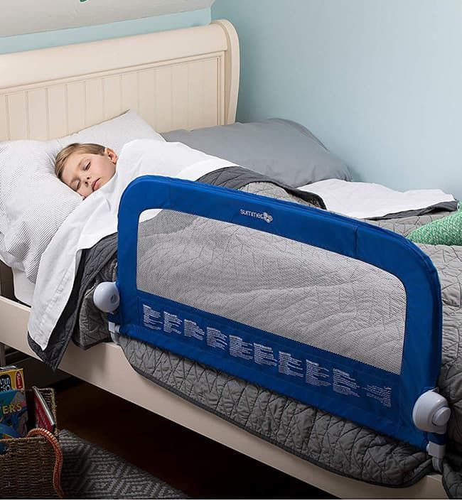 Универсальный ограничитель для кровати Single Fold Bedrail, синий. Фото №3