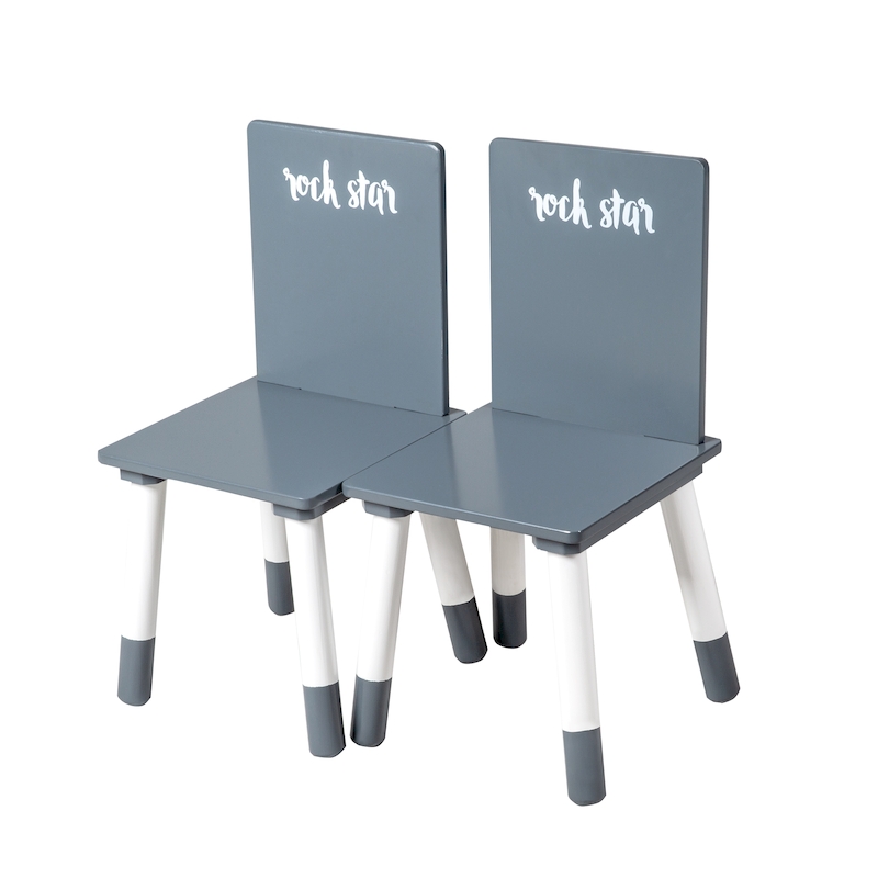 Комплект детской мебели Rock Star Baby: стол + 2 стульчика, серый/белый. Фото №1