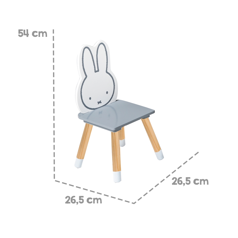 Комплект детской мебели Miffy: стол + 2 стульчика, серый/белый/натуральный. Фото №6