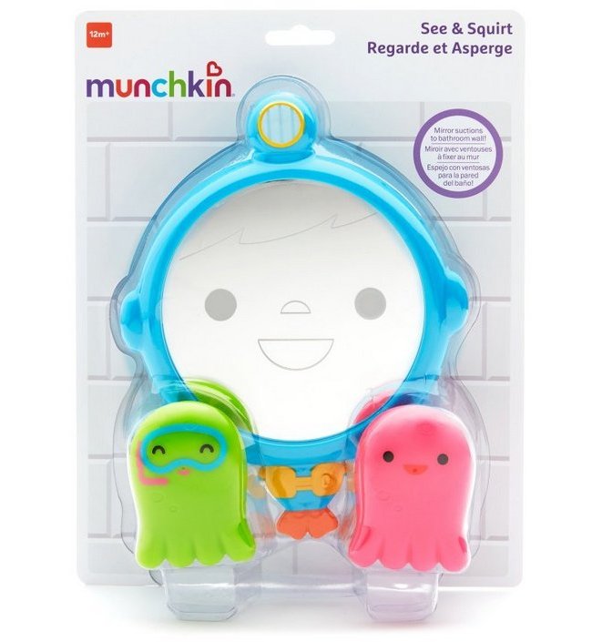 Munchkin игрушки для ванны зеркало и брызгалки осьминожки See & Squirt™от 3 лет. Фото №4