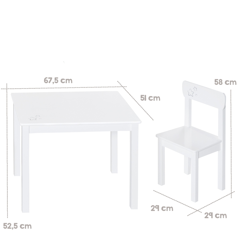 Комплект детской мебели Little Stars: стол + 2 стульчика, белый. Фото №6