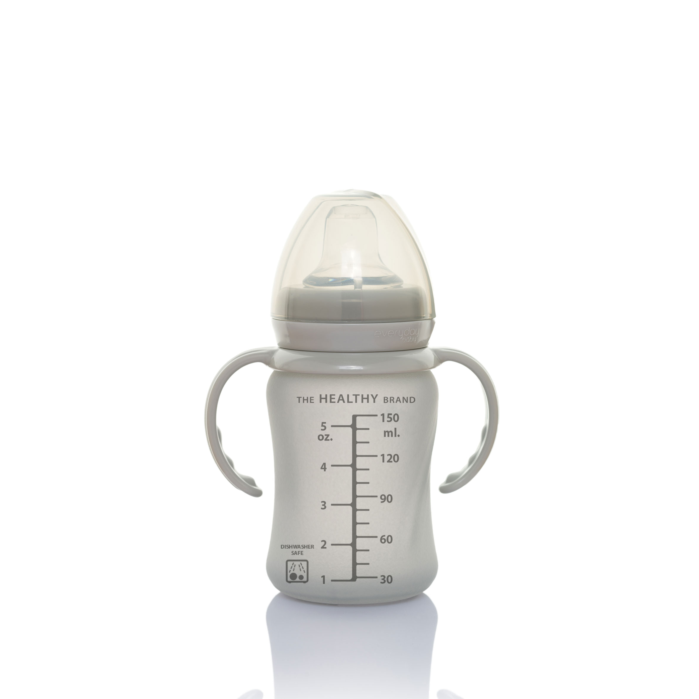 Стеклянная бутылочка-поильник с мягким носиком с  защитным силиконовым покрытием Healthy +, 150 мл,. Фото №3