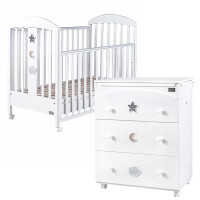Комплект мебели Picci Smile (Детская кровать + Комод пеленальный), белый