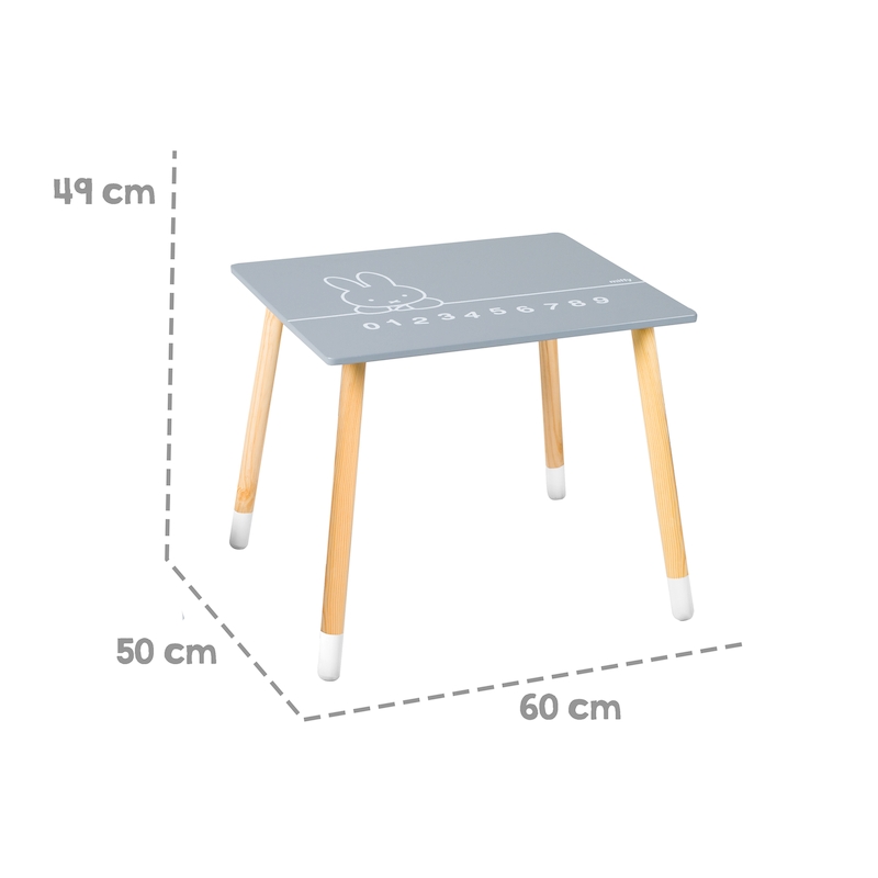 Комплект детской мебели Miffy: стол + 2 стульчика, серый/белый/натуральный. Фото №7