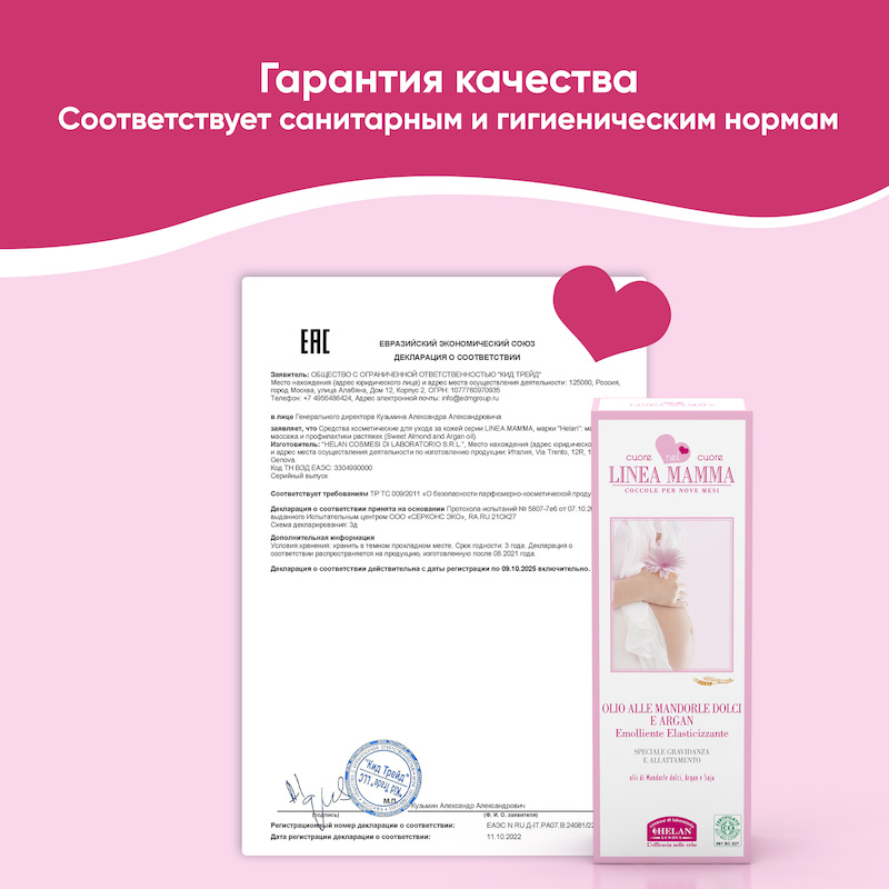Масло для массажа и ухода за телом (Linea Mamma) -  200 мл. Фото №8