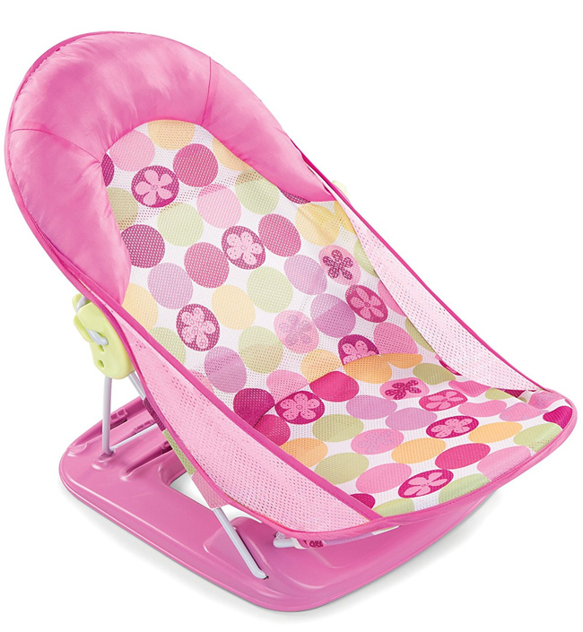 Лежак с подголовником для купания Deluxe Baby Bather, розовый. Фото №0
