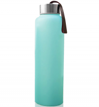 Стеклянная бутылочка для воды с защитным силиконовым покрытием, 400 мл, мятный