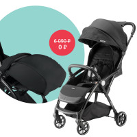 Комплект: Прогулочная коляска Leclerc baby Magic fold plus Black + Дождевик и Накидка на ножки в ПОДАРОК