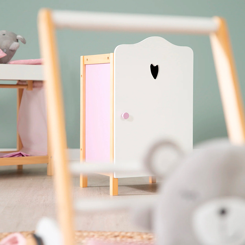 Кукольный шкаф Scarlett, белый/розовый/натуральный. Фото №4