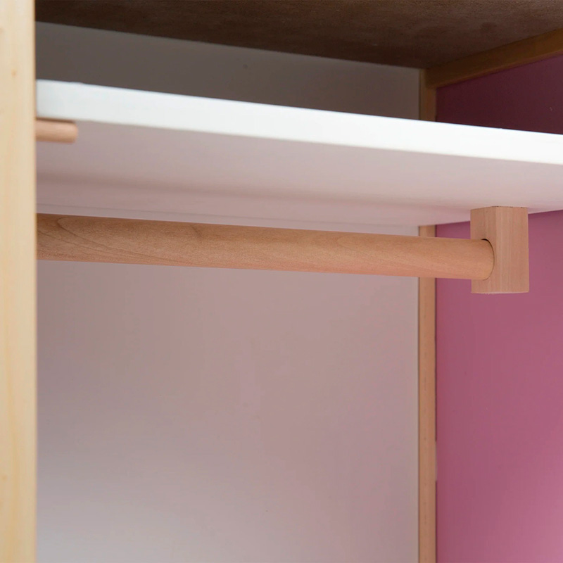 Кукольный шкаф Scarlett, белый/розовый/натуральный. Фото №3