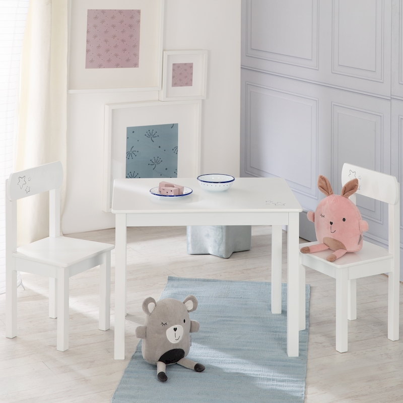 Комплект детской мебели Little Stars: стол + 2 стульчика, белый. Фото №1