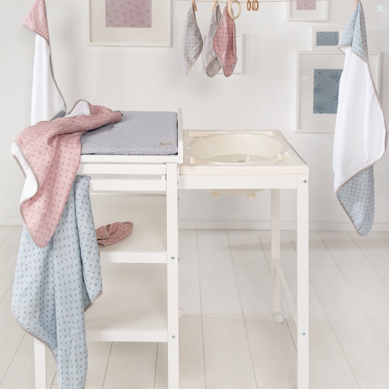 Раздвижной стол для пеленания с ванночкой и матрасиком Baby Pool, белый. Фото №4