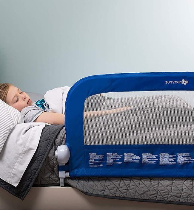 Универсальный ограничитель для кровати Single Fold Bedrail, синий. Фото №2