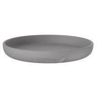 Детская силиконовая тарелка маленькая, серый