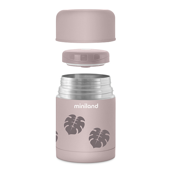 Детский термос для еды Terra Thermos 600 мл, бежевый/листья_DIS. Фото №1