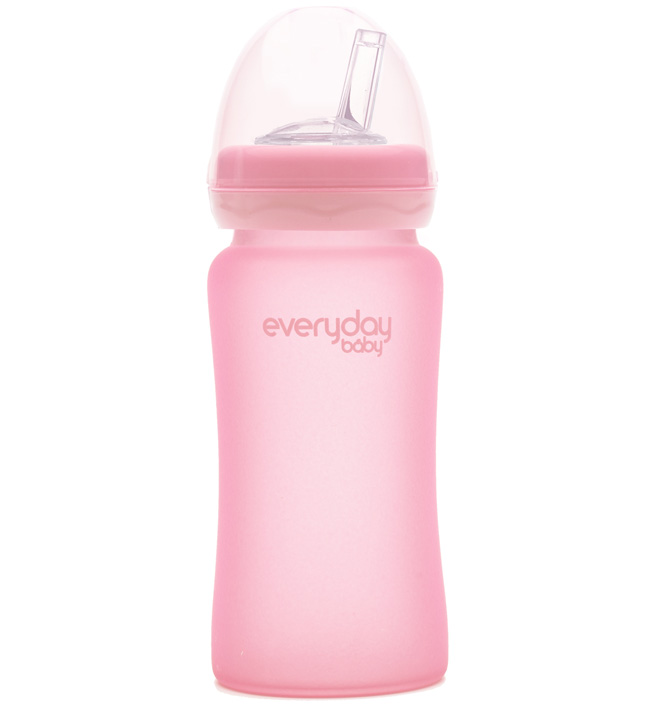 Бутылочка-поильник EveryDay Baby с трубочкой из стекла, 240 мл [213965]. Фото №0