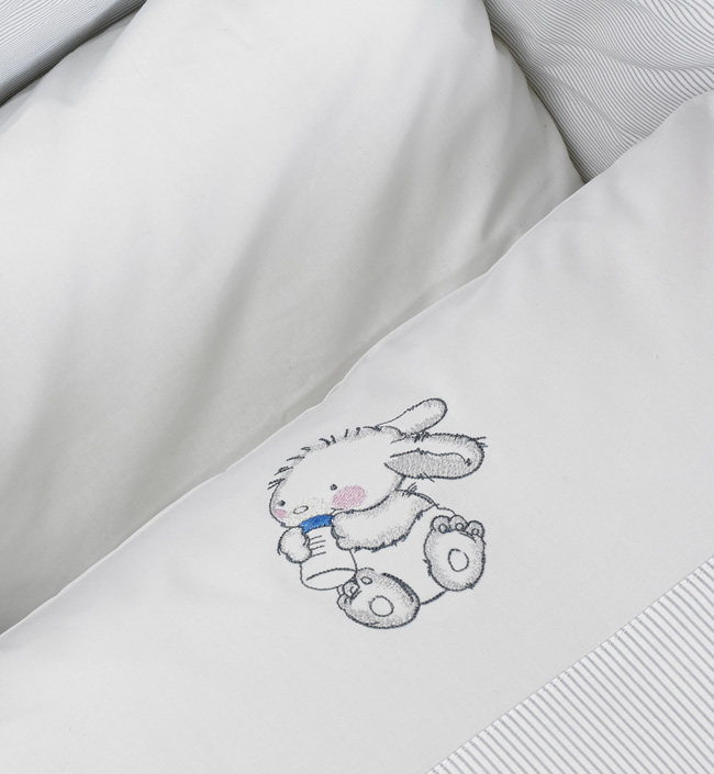 Комплект белья для кроватки-люльки Rabbit, белый. Фото №1