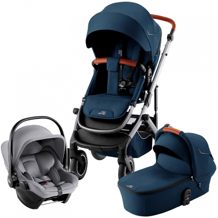 Комплект 3в1 коляска Smile 5Z , Night Blue + автокресло BABY-SAFE CORE  Frost Grey