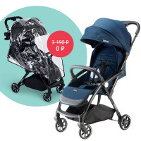 Комплект: Прогулочная коляска Leclerc baby Magic fold plus, Blue + Дождевик в ПОДАРОК