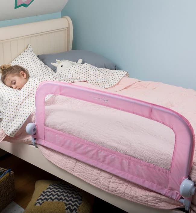 Универсальный ограничитель для кровати Single Fold Bedrail, розовый. Фото №3