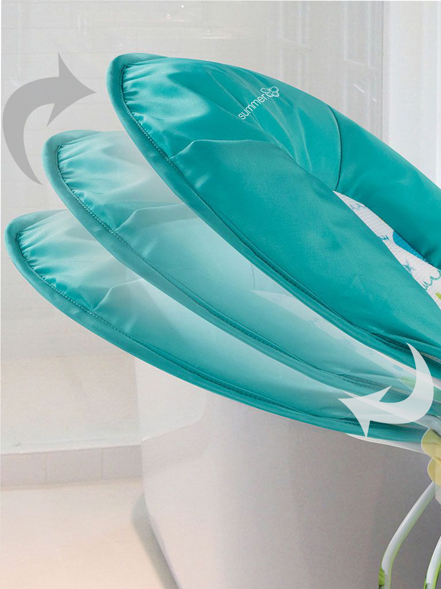 Лежак с подголовником для купания Deluxe Baby Bather, голубой/зигзаг. Фото №1