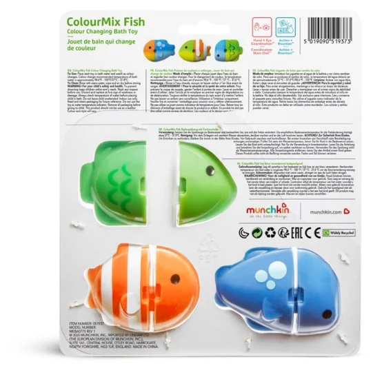 Munchkin игрушка для ванны цветные рыбки ColorMix Fish ™12+ NEW. Фото №6