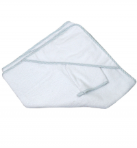 Махровое полотенце с капюшоном (100*100 см), мочалка, белый2