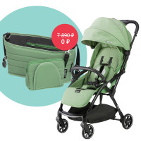 Комплект: Прогулочная коляска Leclerc baby Magic fold plus Green + Сумка-органайзер в ПОДАРОК