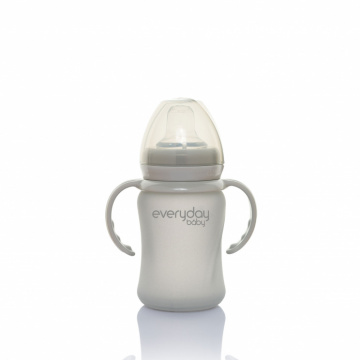 Стеклянная бутылочка-поильник с мягким носиком с  защитным силиконовым покрытием Healthy +, 150 мл,