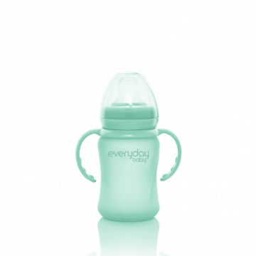 Стеклянная бутылочка-поильник с мягким носиком с защитным силиконовым покрытием Healthy +, 150 мл,