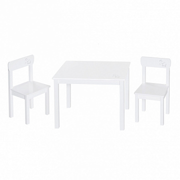 Комплект детской мебели Little Stars: стол + 2 стульчика, белый